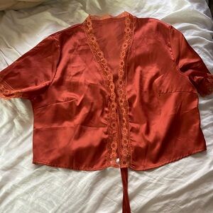 Orange/red tie top/cover up